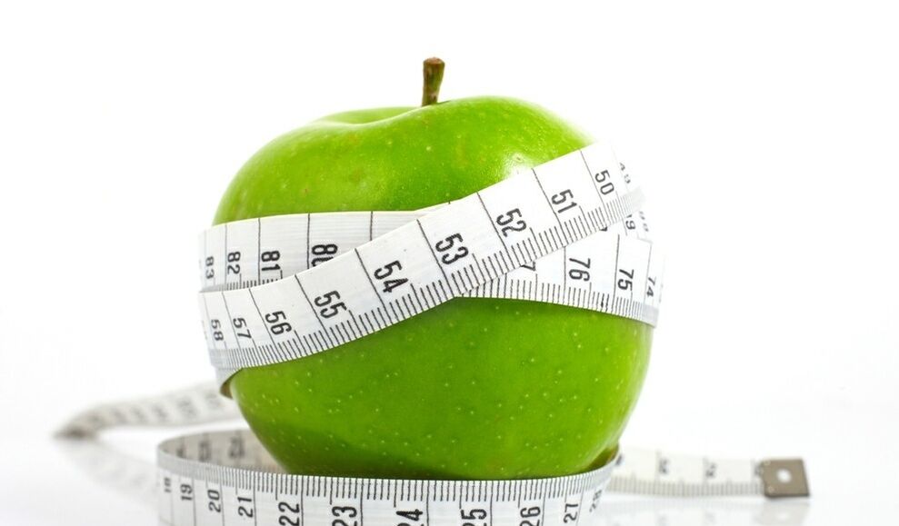 apple wrapped with measuring tape