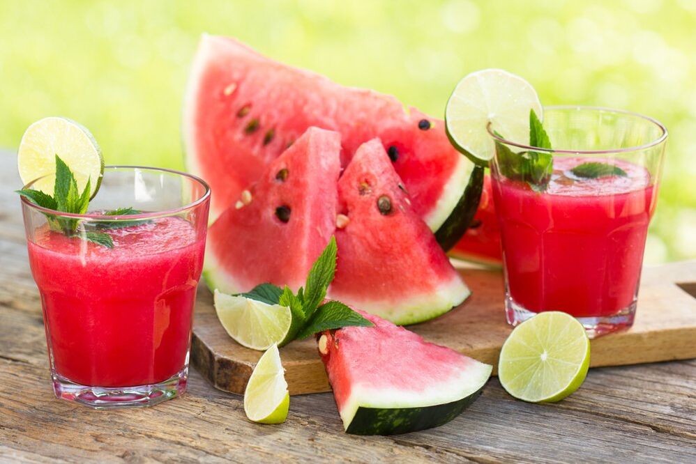 Watermelon and fresh slices on the watermelon diet menu
